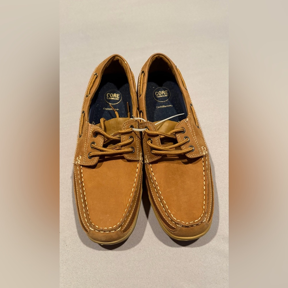 Croft & Barrow Men’s Leather Boat Shoe SZ 12 Color Tan New!